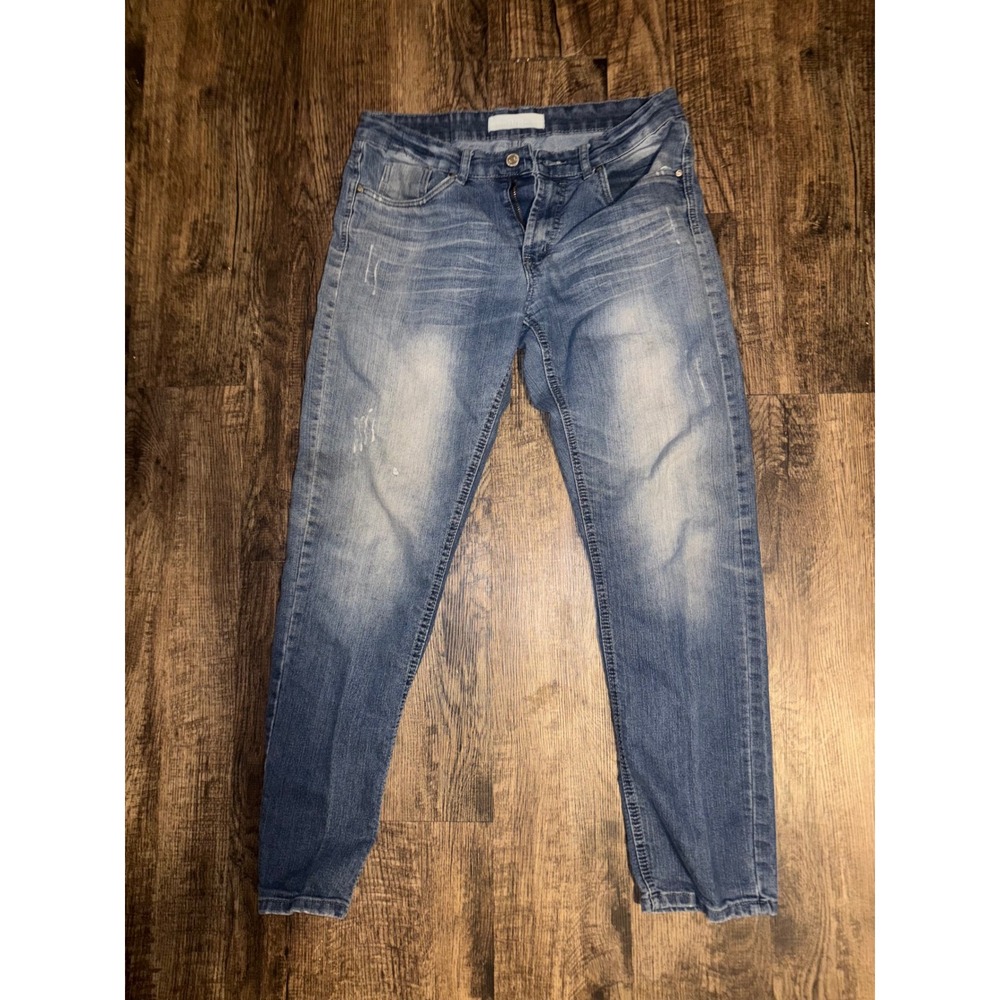 Refinery Republic Mens Slim Straight Distressed Blue Jeans 30x30 Medium Wash